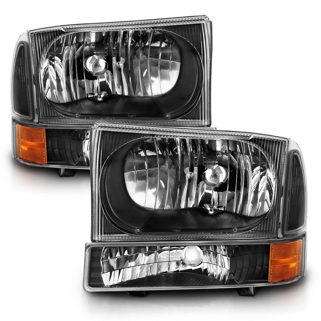 ANZO USA 111457 Black Crystal Headlight Pair, Bulbs Excluded - image 1