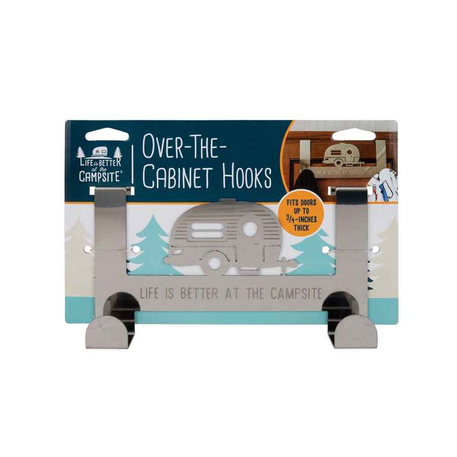 Camco 53381 Campsite Over-Cabinet Two-Hook Towel Rack