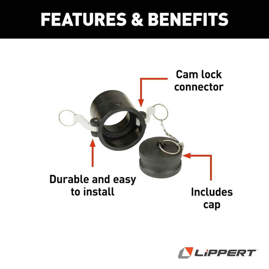 Lippert Waste Master RV Waste-Valve Camlock Connector – 360578