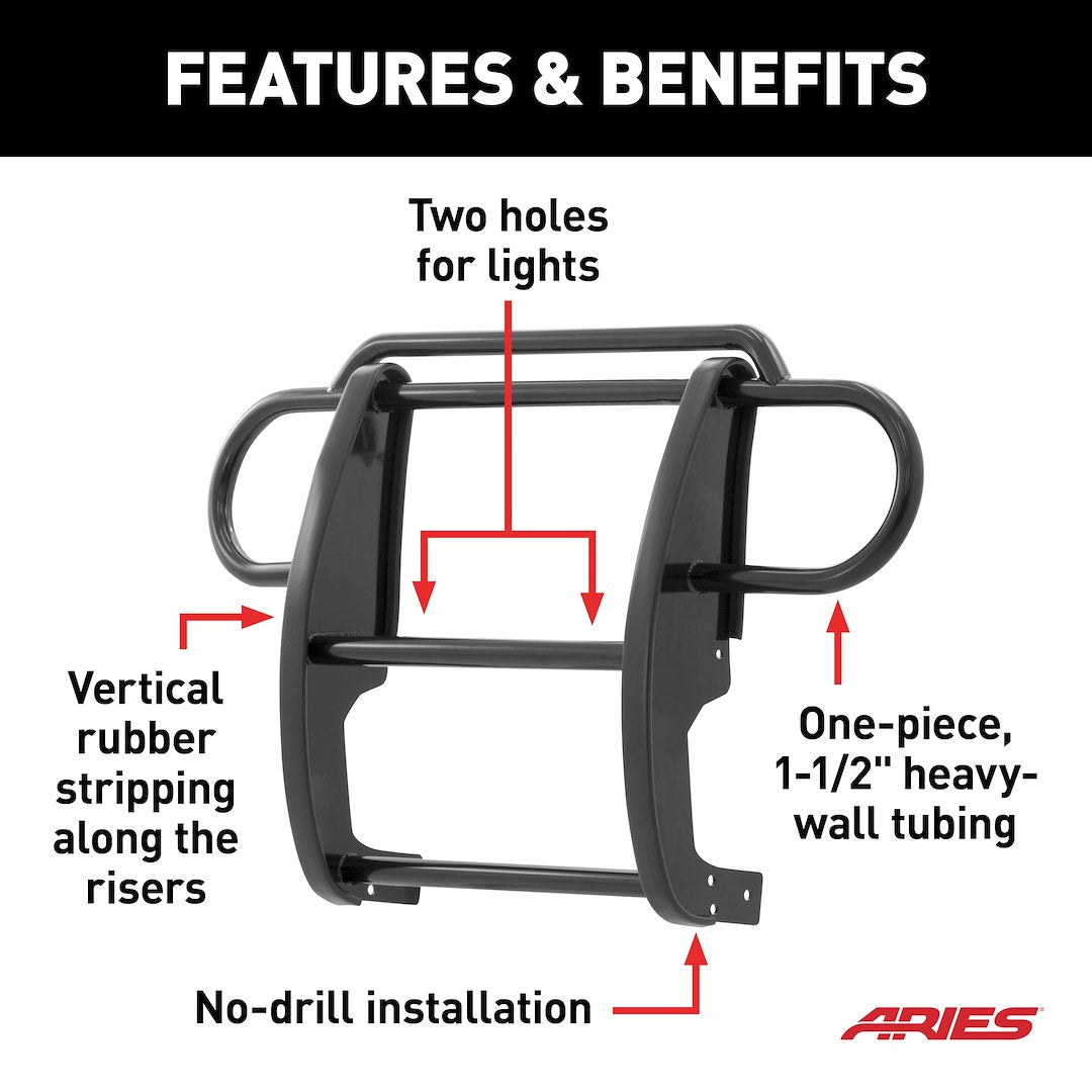 Aries 1050 Wrangler JK Steel Grille and Brush Guard - image 5