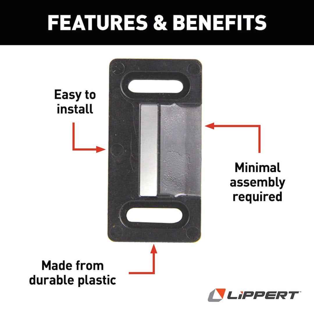 Lippert 198287 Black Screen-Door Outer-Frame Strike Plate