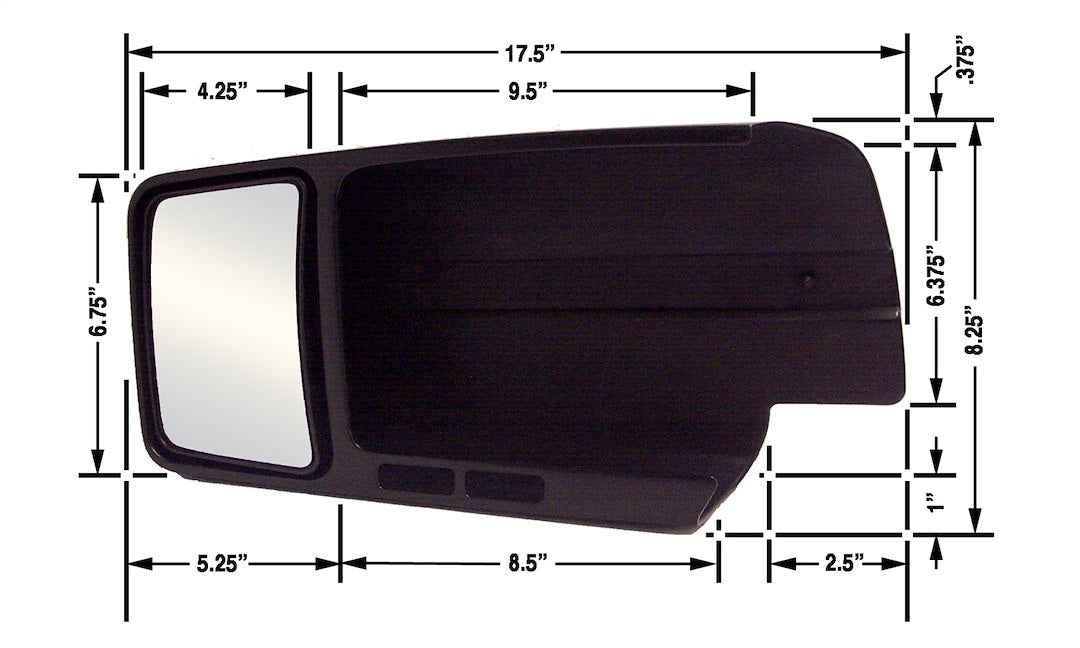 CIPA USA 11802 Custom Slide-On Manual Towing Mirror