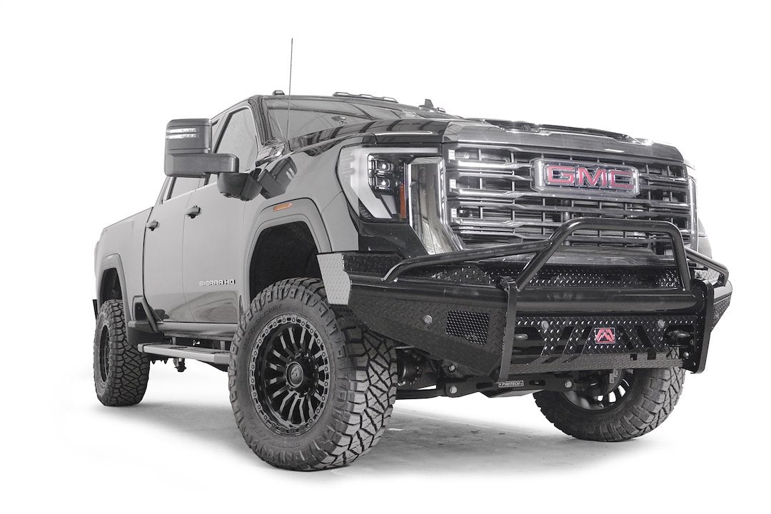 Fab Fours GM24-S6262-1 GMC HD Black Steel Sensor Front Bumper