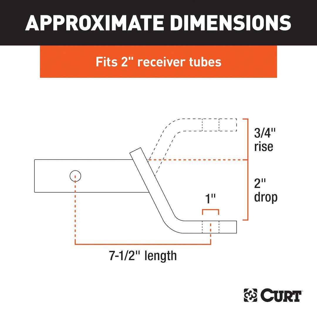 CURT 45830 Class III 7-1/2-Inch-Shank Ball Mount