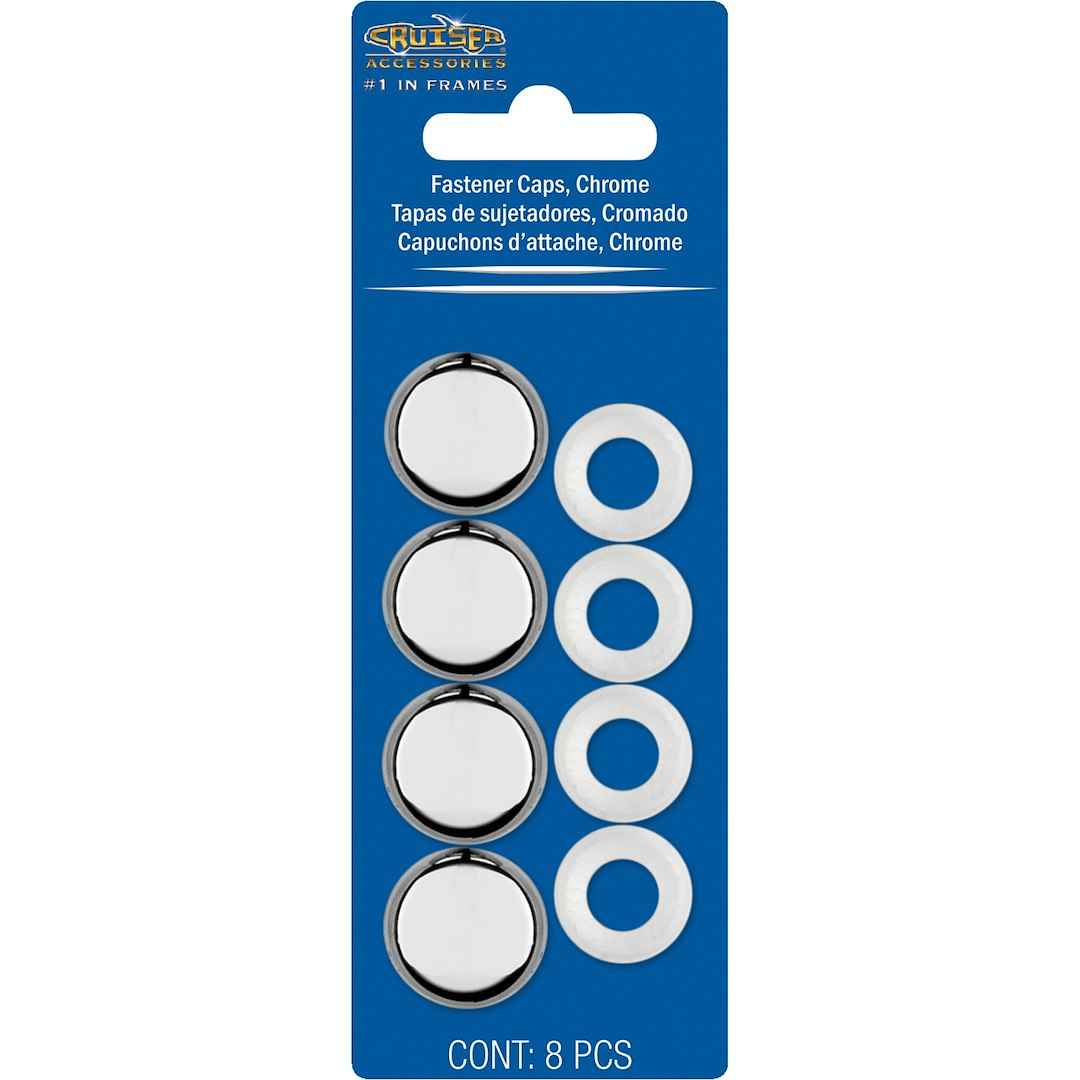 Cruiser 82630 Chrome Plastic Plate Screw Covers, Four-Pack