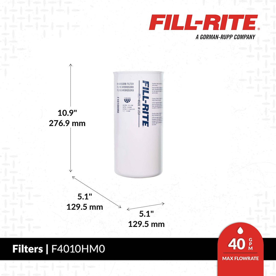 Fill-Rite F4010hm0 Water-Detecting Transfer-Pump Filter