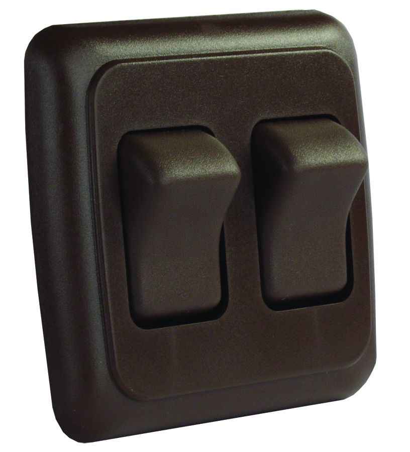 JR Products 12145 Brown Double On/Off Switch