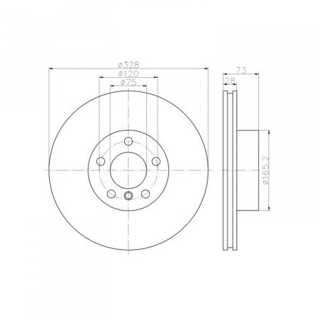 Hella Pagid 355119531 Brake Disc Component