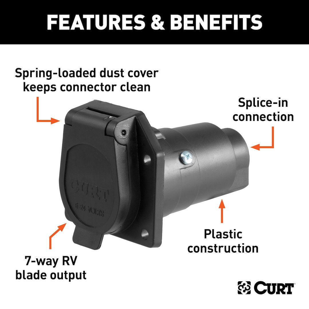 CURT Semi-universal 7 Blade Trailer Wiring Connector (58151)