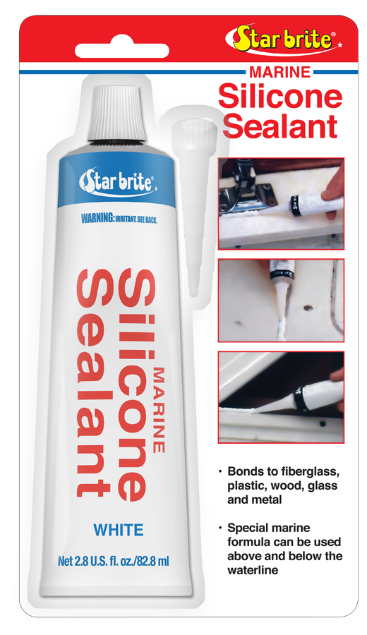 Star Brite 082101 White Marine Silicone Sealant, 2.8-Ounce