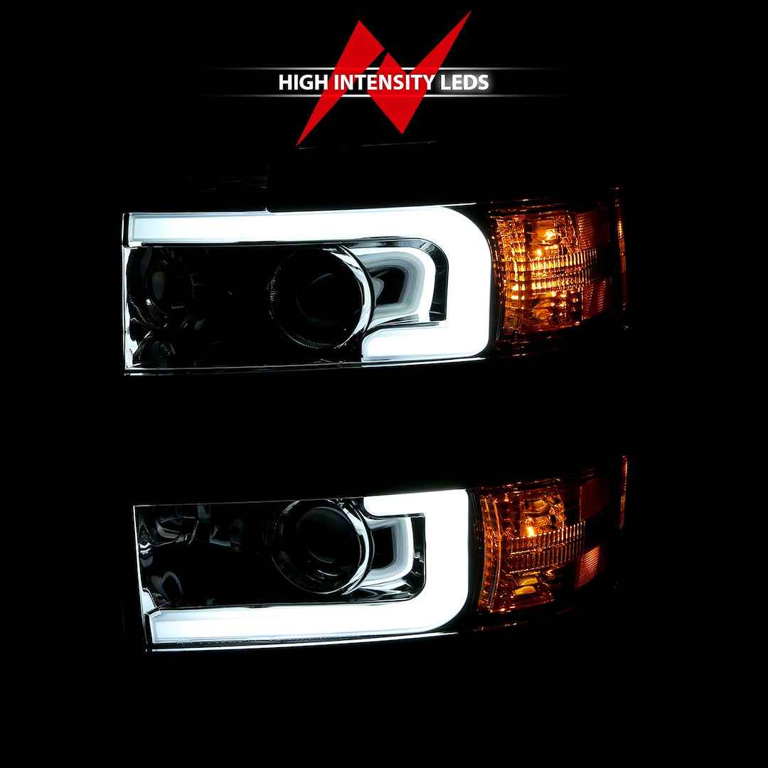 ANZO USA 111360 Silver Plank-Style Projector Headlight Pair