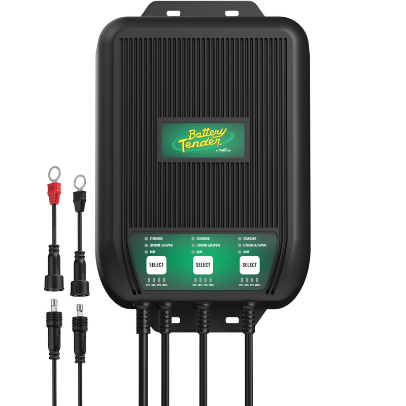 Battery Tender 022-1008-DL-WH WaveCharge Pro Three-Bank 12V 30A Charger - image 1