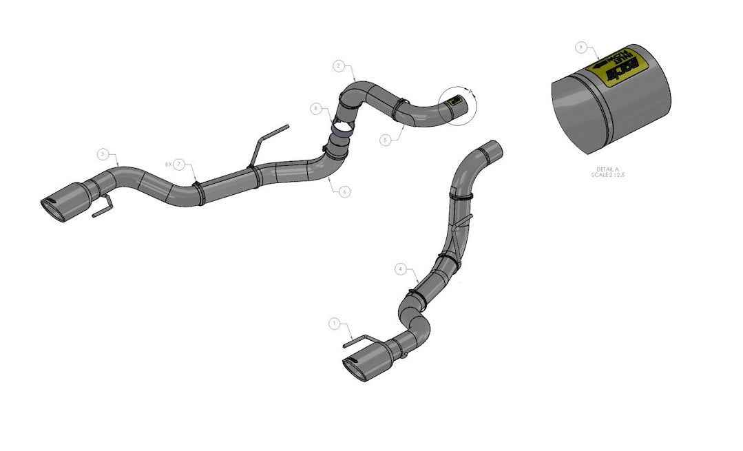 Borla 60640BC Raptor Axle-Back with 4-1/2-Inch Tips