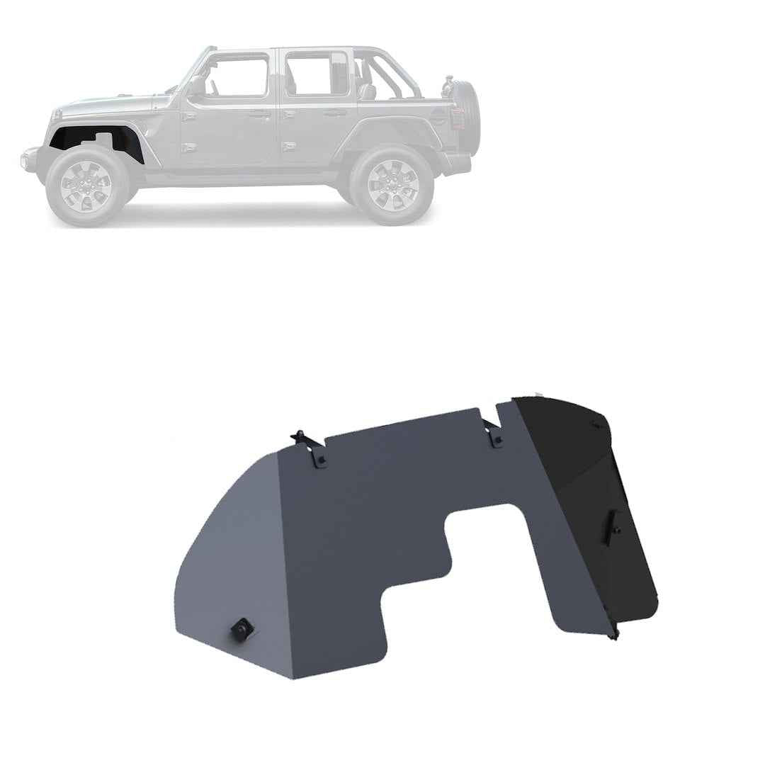 Black Horse TFFJL4F Rear Aluminum Fender Flares, Textured Black Pair - image 1