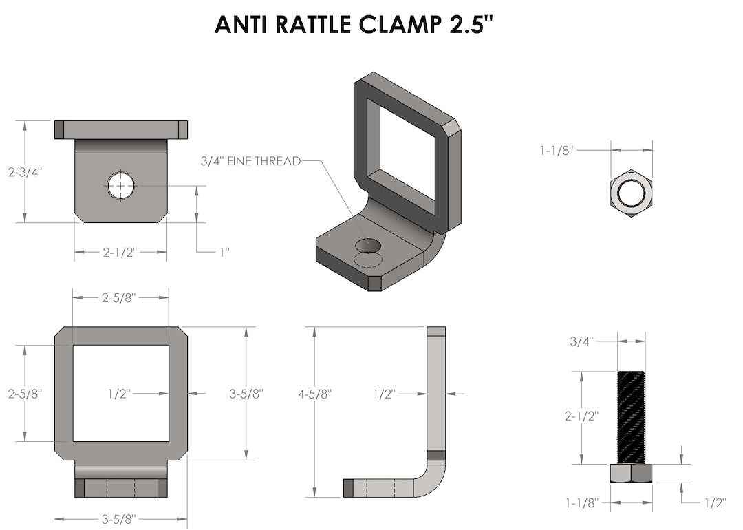 BulletProof Receiver Hitch Anti-Rattle Clamp – 25ANTIRATT