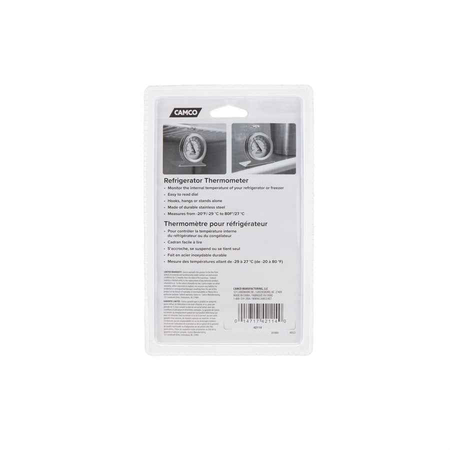 Camco 42114 Stainless Refrigerator and Freezer Dial Thermometer