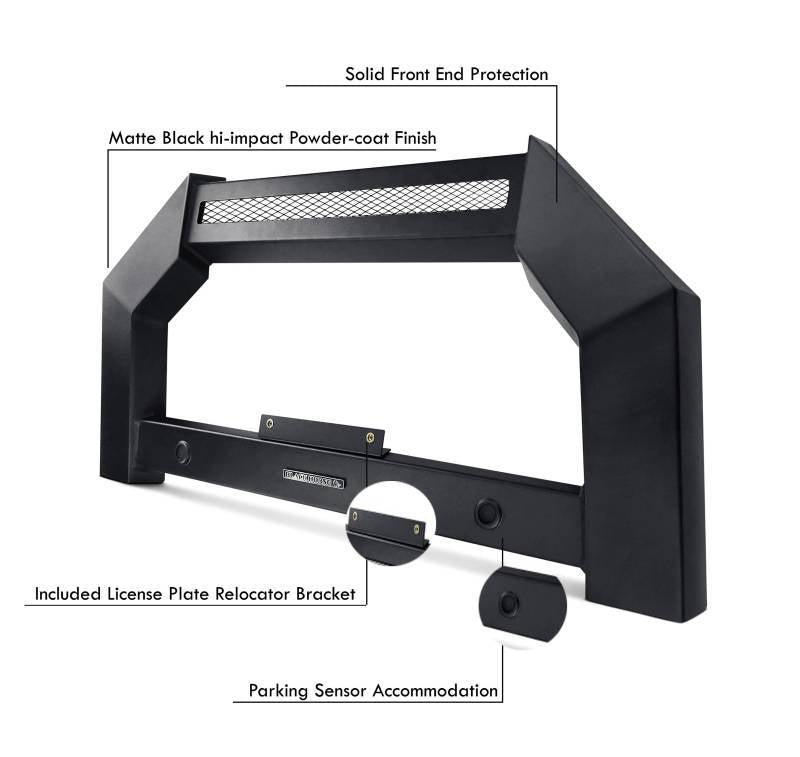 Black Horse Offroad AB-GM11-NL Armour Satin-Black 3-in Bull Bar - image 4