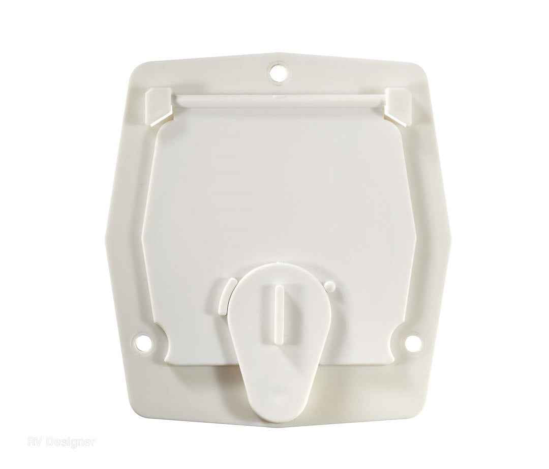 RV Designer Polar White 30A Cord Hatch, 4.2 x 3.9 Inches – B140