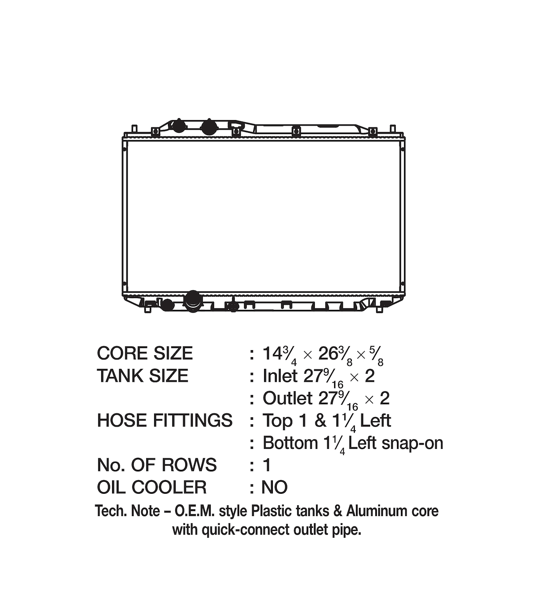CSF 3362 Civic Replacement Radiator - image 2