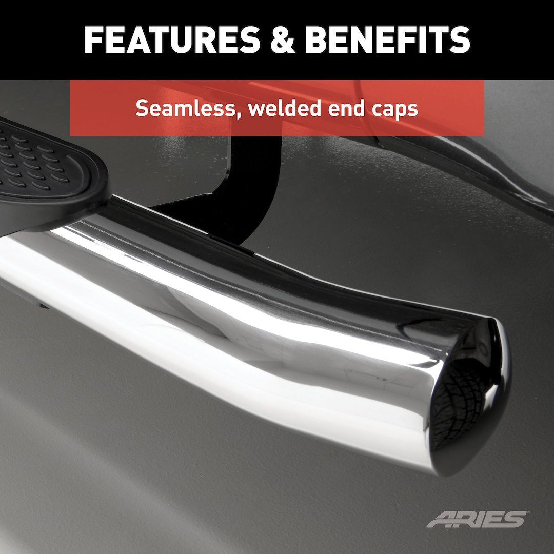 Aries S224053-2 Crew Cab Polished Oval Stainless Side Steps - image 6