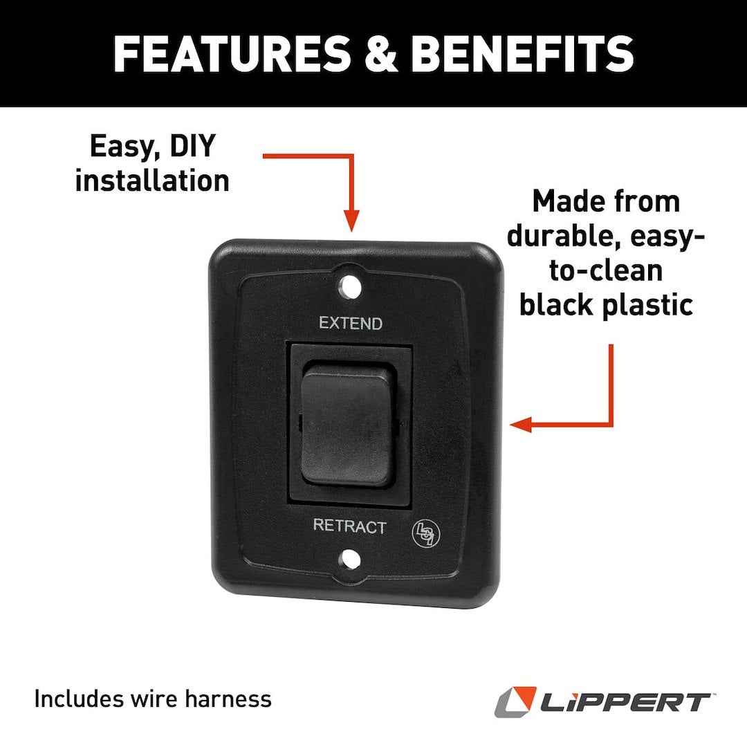 Lippert 308474 Black 40A Solera Interior Awning Switch