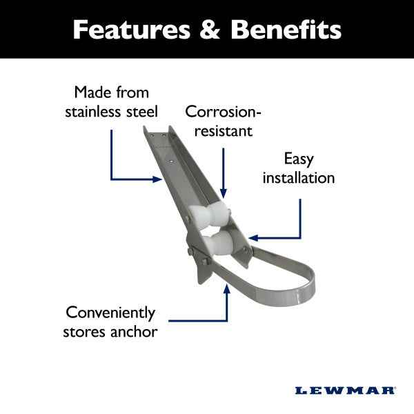 Lewmar 66840008 Plow Anchor Bow Roller - Stainless Steel