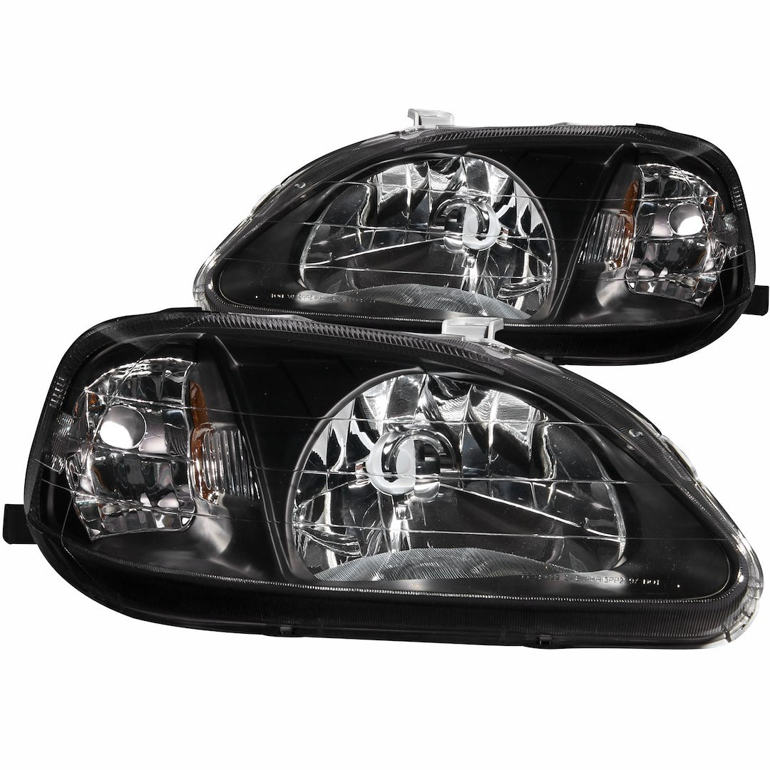 ANZO USA 121070 Civic Black Crystal Headlight Pair, No Bulbs - image 1
