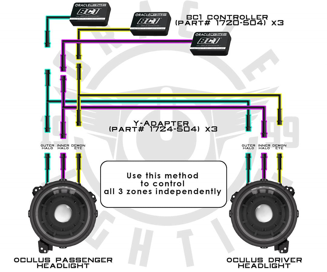 Oracle Lighting 1724-504 ColorSHIFT Headlight Harness Y-Extension