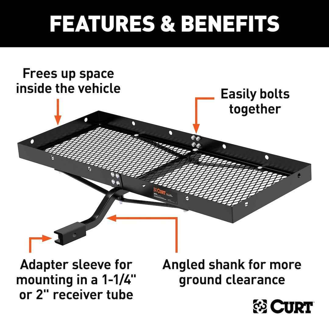 CURT Hitch Cargo Carrier - 48 in x 20 in, 1-1/4 in – 18110