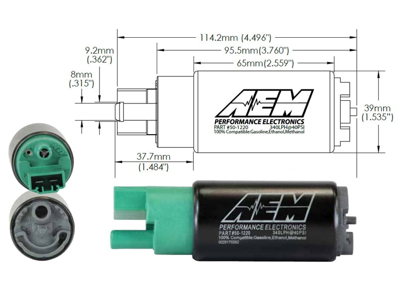 AEM Electronics 50-1220 320 LPH Alcohol/E85 In-Tank Pump - image 5
