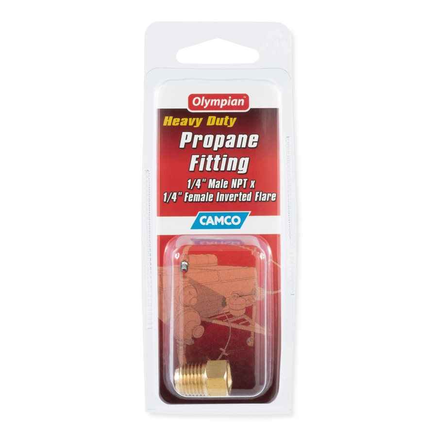 Camco 59953 Brass 1/4-Inch Inverted Flare-to-NPT Propane Fitting
