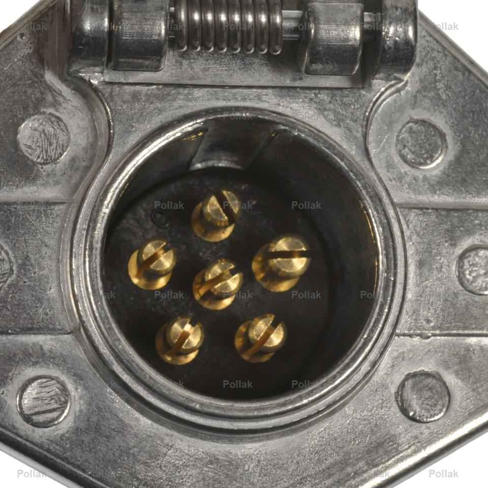 Pollak 11609EP Silver 6-Pin Vehicle Socket with Drain Slot