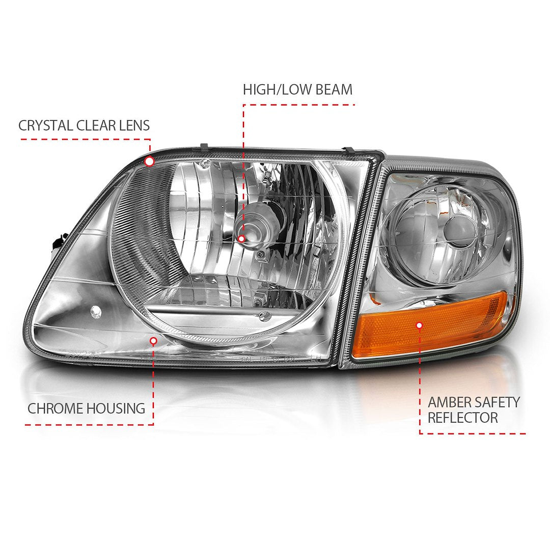 ANZO USA 111438 Clear Halogen Headlight Pair - image 3