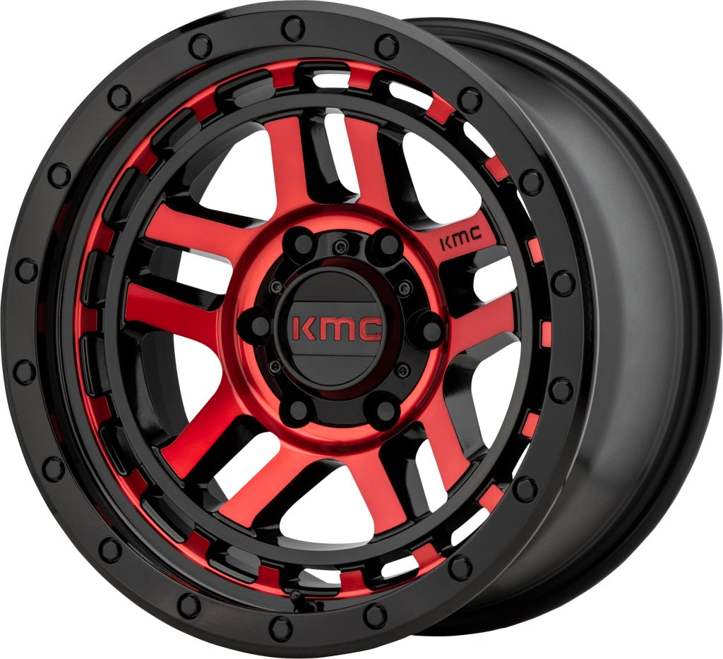 KMC KM54079068912N Recon Black/Red Wheel, 17x9, 6x5.50 - image 1