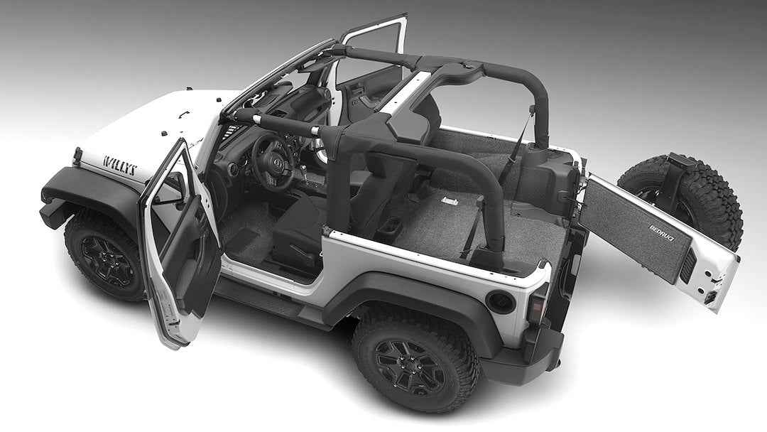 BedRug BRJL18R4 4-Door Wrangler JL Fitted Cargo Carpet Set