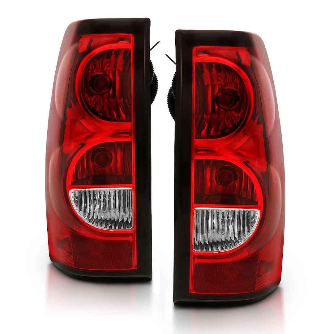 ANZO USA 311302 Silverado Chrome Tail-Light Pair, Red/Clear