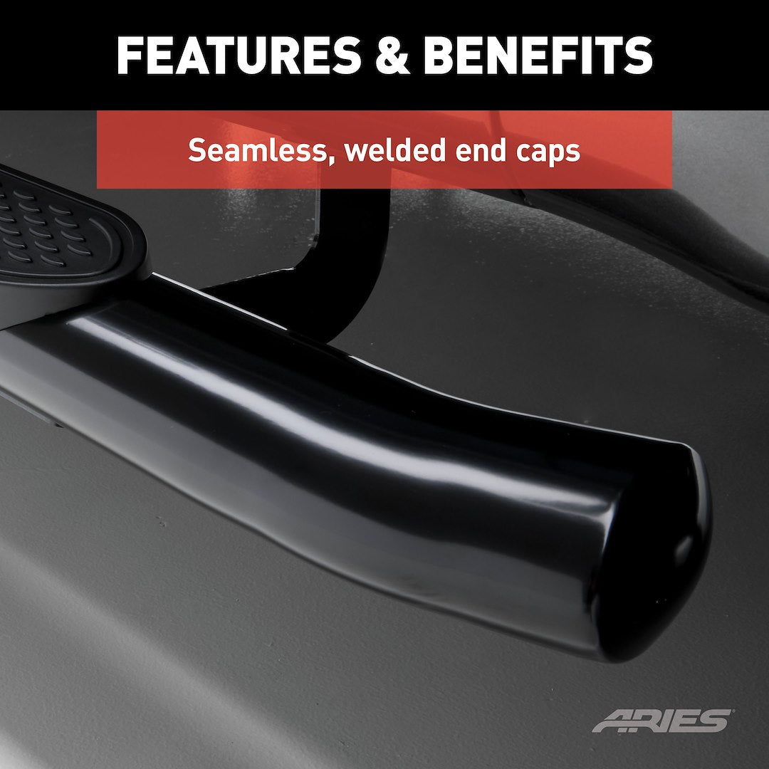 Aries S224054 Black 4-Inch Oval Steps With Welded Caps - image 6