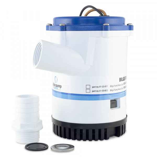 Albin 01-03-013 Heavy-Duty Bilge Pump, 12V, 2,250 GPH