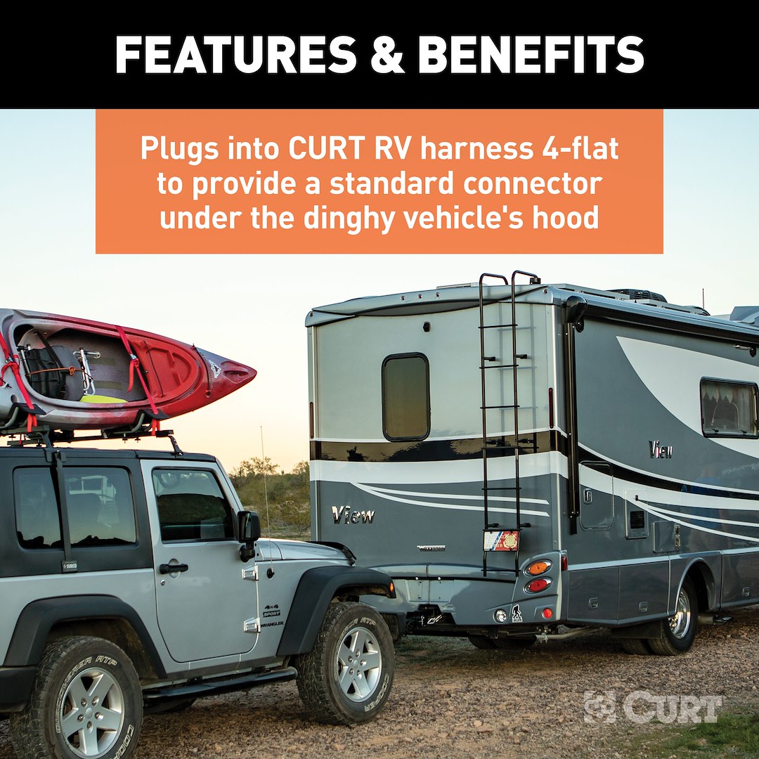 CURT 58980 Dinghy Adapter from 4-Flat to 7-Way RV Blade - image 6
