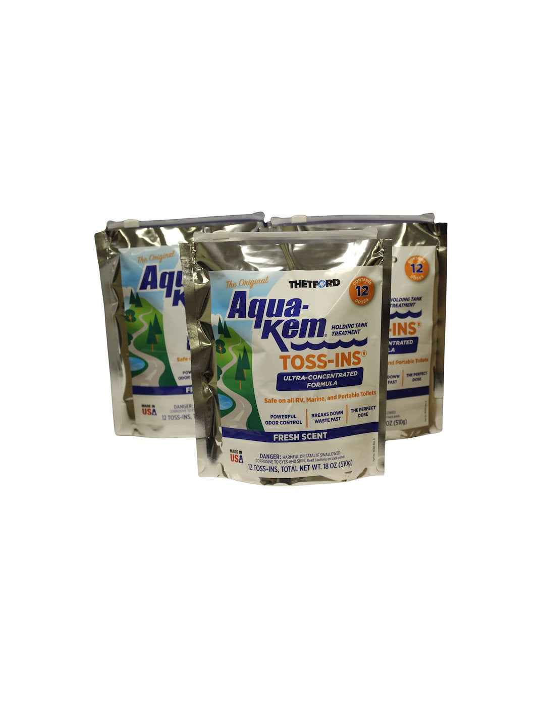 Thetford/ Norcold 50438 Fresh-Scent Tank Drop-Ins, Twelve 1.5-oz Packs