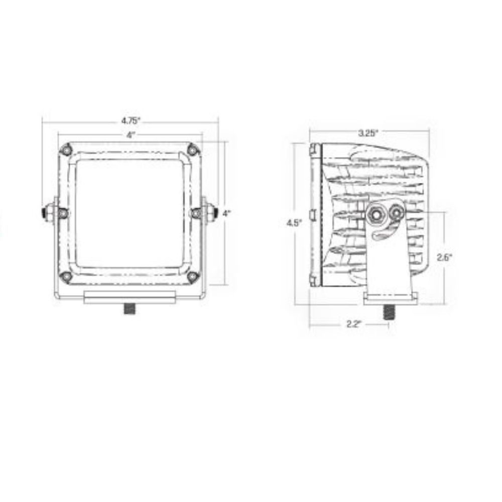 Rigid 322214 D-XL Spot Lamp with Amber PRO Lens