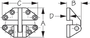 Sea Dog 205280-1 Hinge for Hatch Installation
