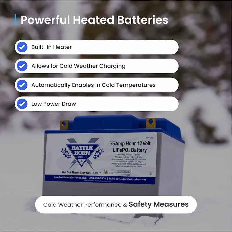 Battle Born Batteries BB1275H 12V Group 24 Lithium Deep Cycle RV Battery 75Ah Heated – image 8