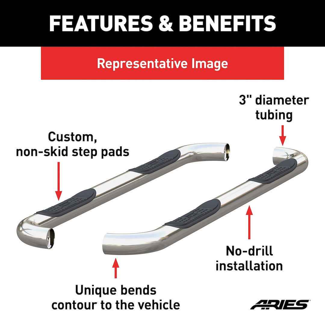 Aries 205041-2 Dodge/Ram Crew Cab Polished Side Steps