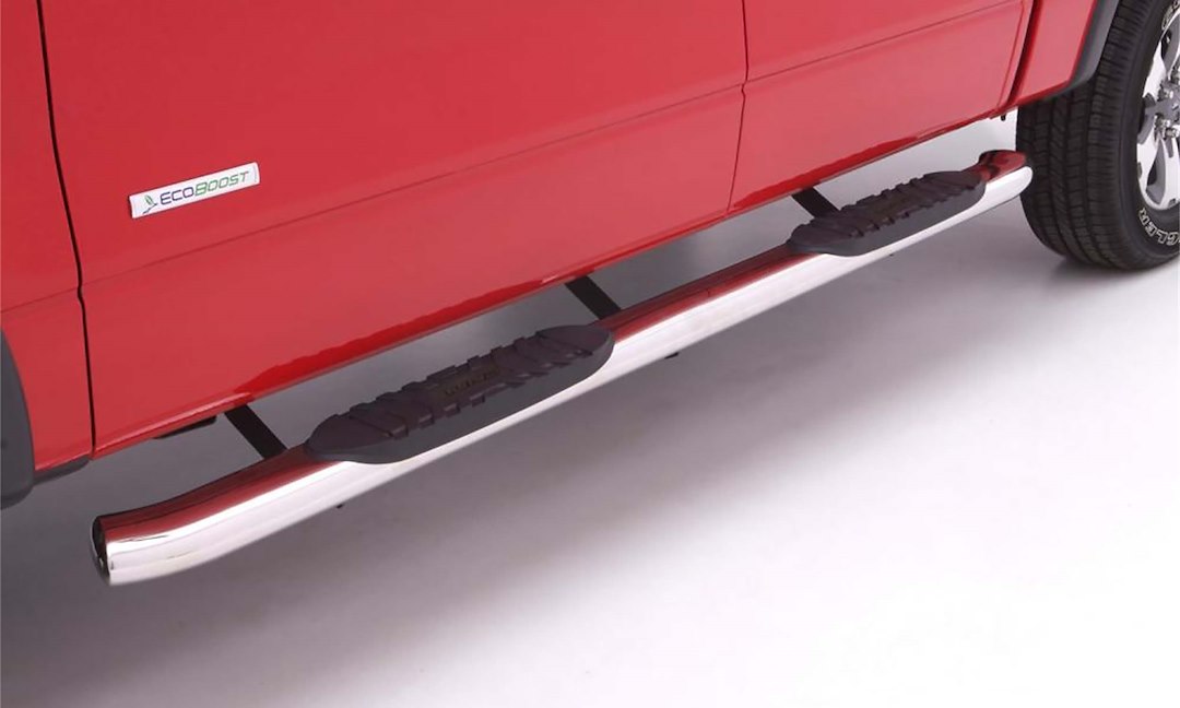 Lund 23789010 Curved Oval Nerf Bar with Surface Steps