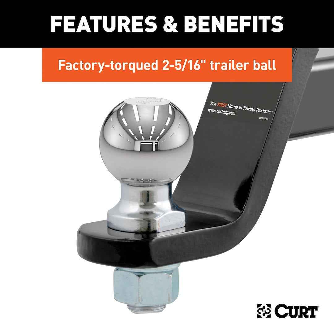 CURT Ball Mount - 2-5/16 in Ball, 4 in Drop, 7500 lb – 45042