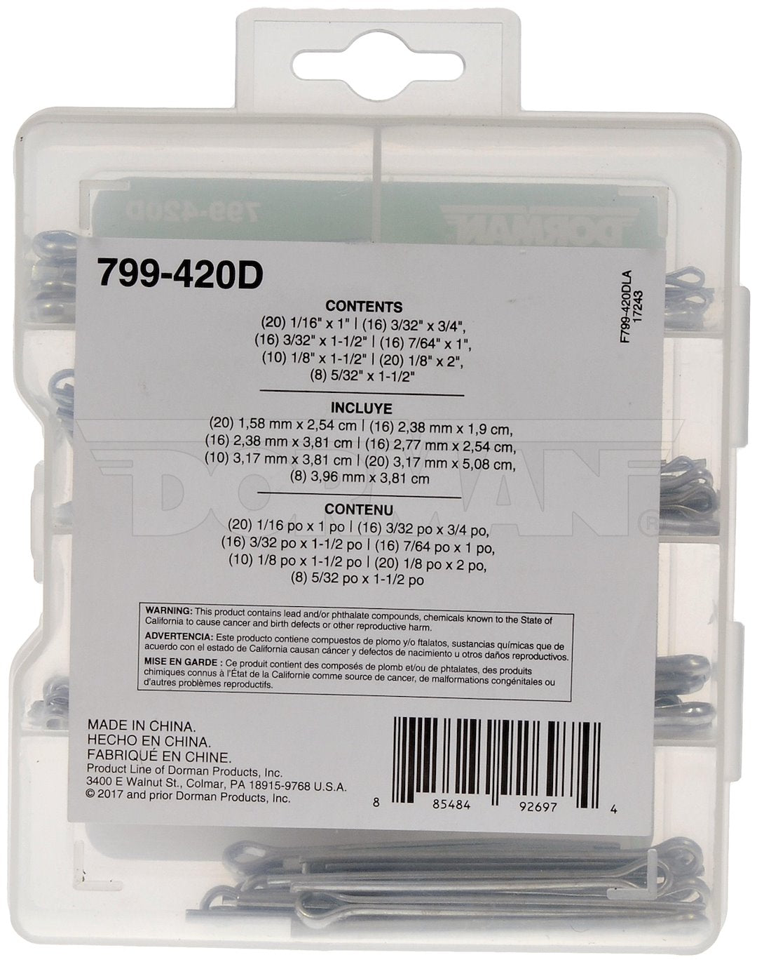 Dorman (OE Solutions) 799-420d Cased Steel Cotter Pin Selection - image 3