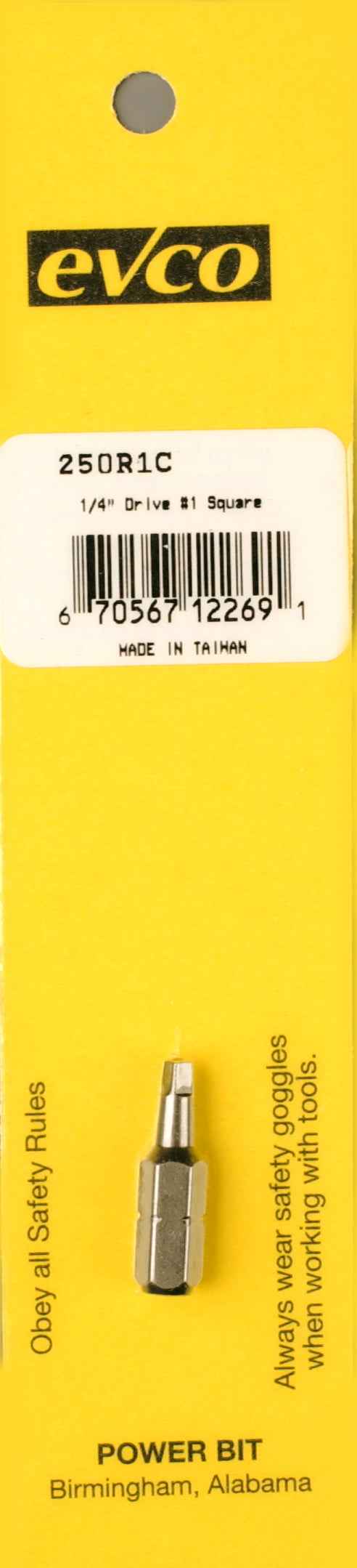 AP Products 009250R1C 1-Inch #1 Square-Recess Power Bit
