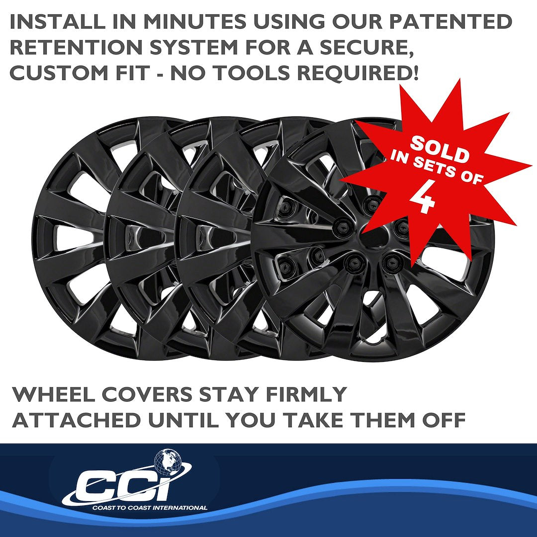 Coast To Coast 52116BLK Sentra 16-Inch Gloss Wheel Trim Set - image 5