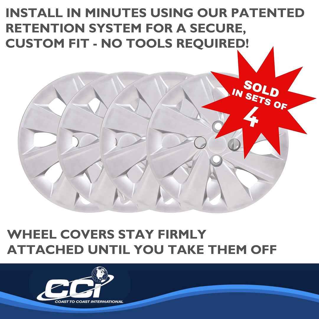 Coast To Coast 54915S Kia Rio 15-Inch Silver Snap-On Set